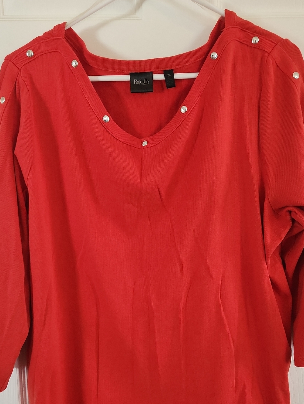 Rafaella 3/4 Sleeve Top with Silver Studs
